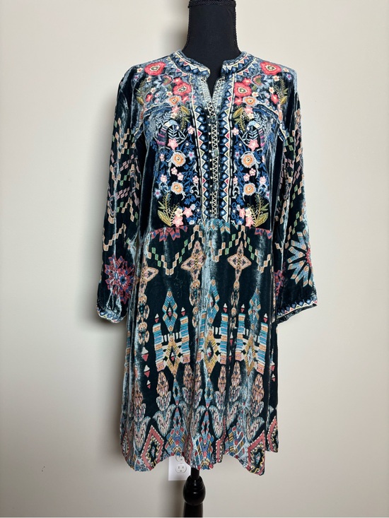 Johnny Was Dresses & Skirts - Johnny Was Laurielie Teal Velvet Dress